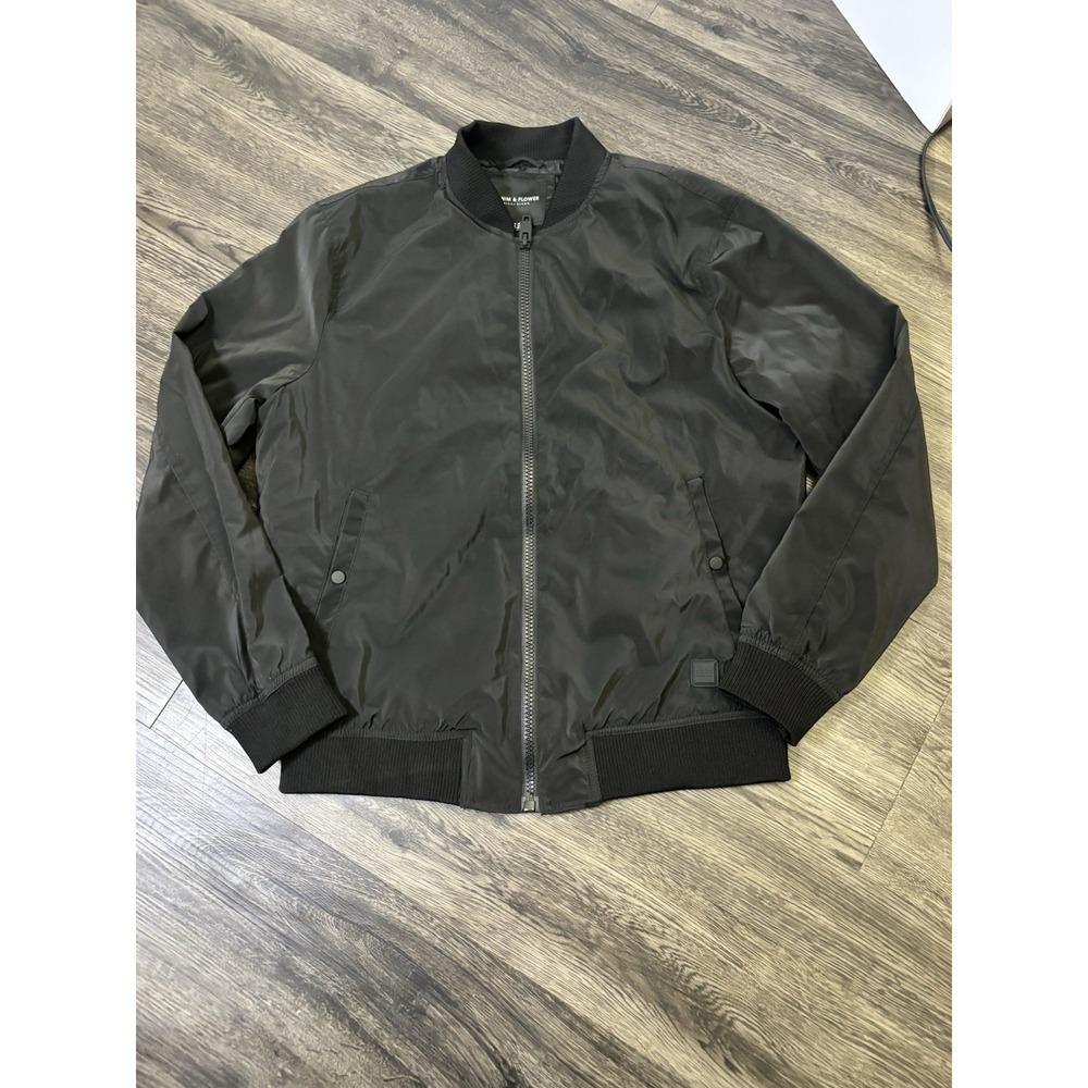Denim & Flower Ricky Singh Men's Black Classic Bomber Jacket - Size M